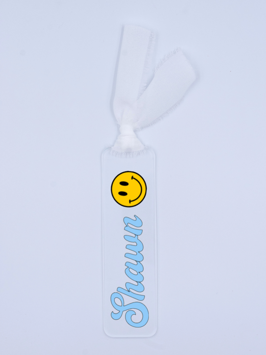 Retro Smiley Name Bookmark