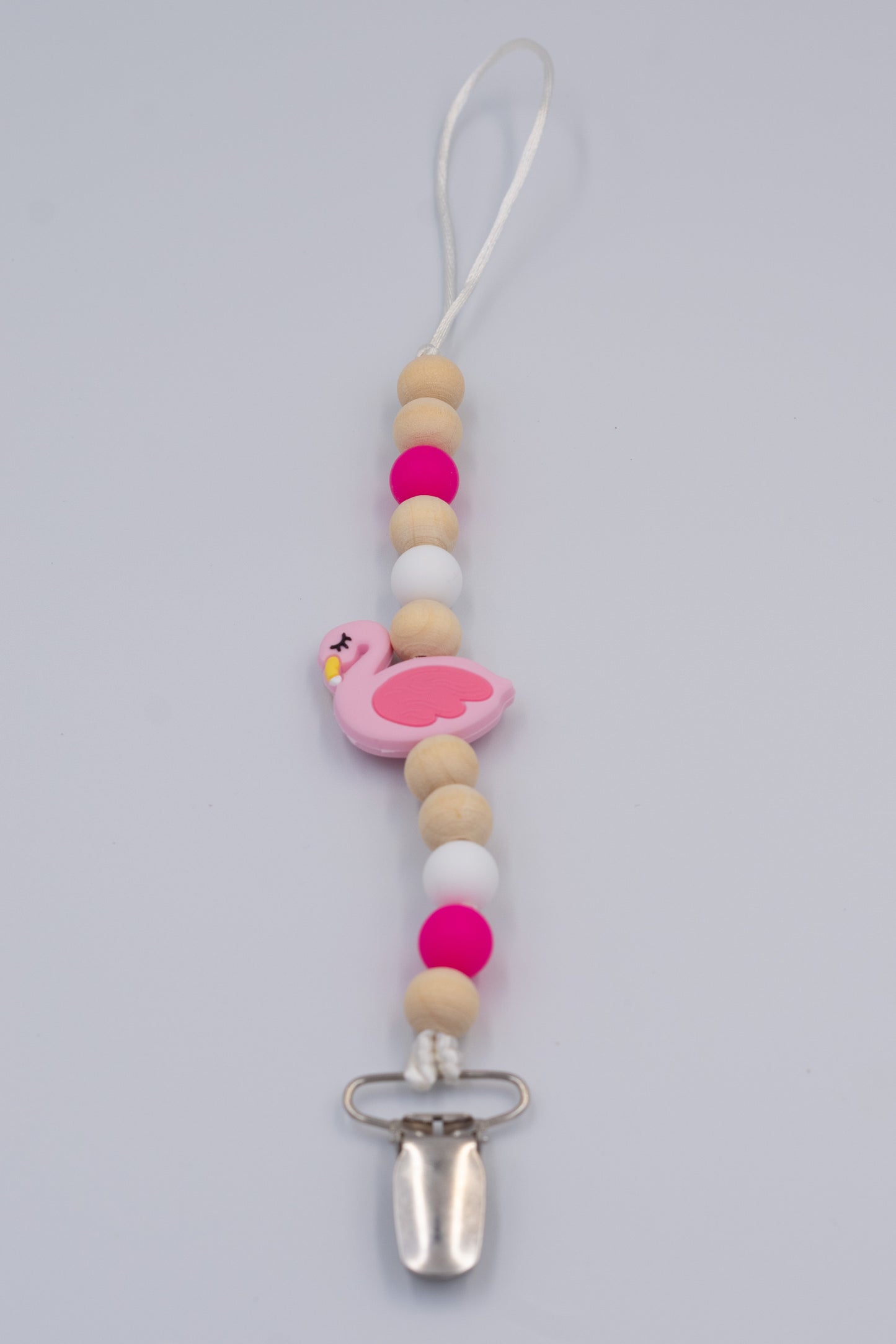 Flamingo Teething Dummy Clip
