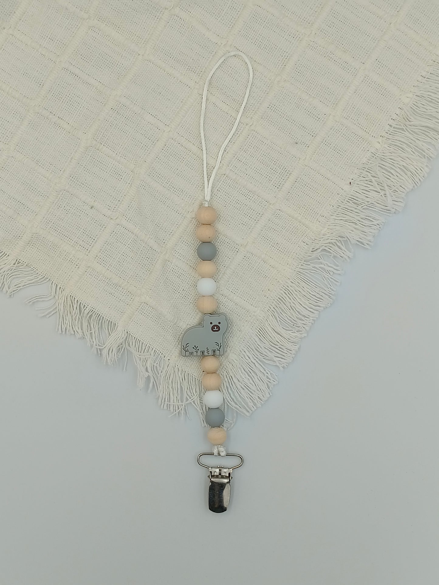 Bear Teething Dummy Clip