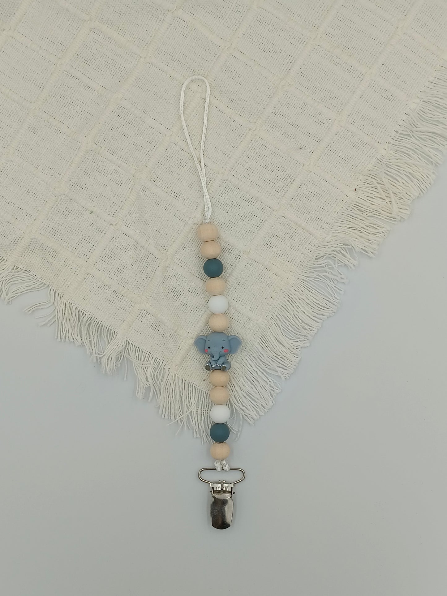 Elephant Teething Dummy Clip