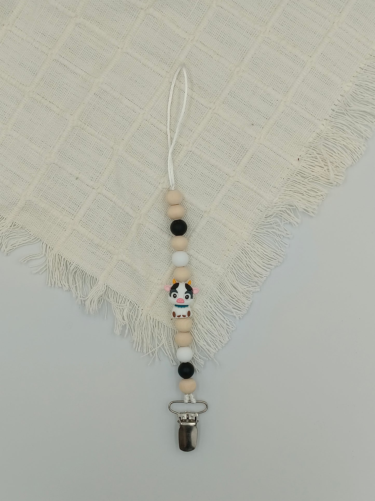 Cow Teething Dummy Clip