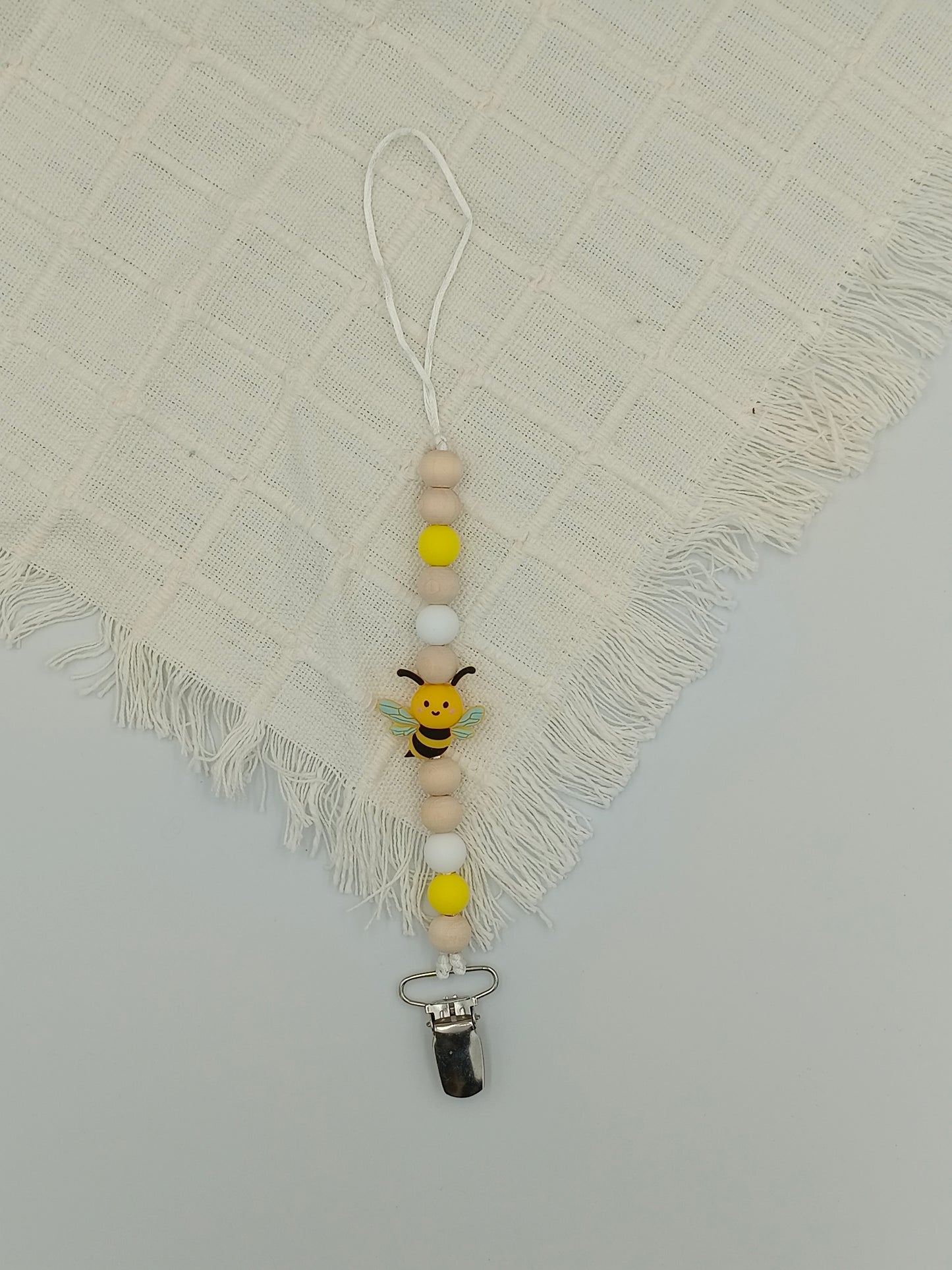 Bee Teething Dummy Clip