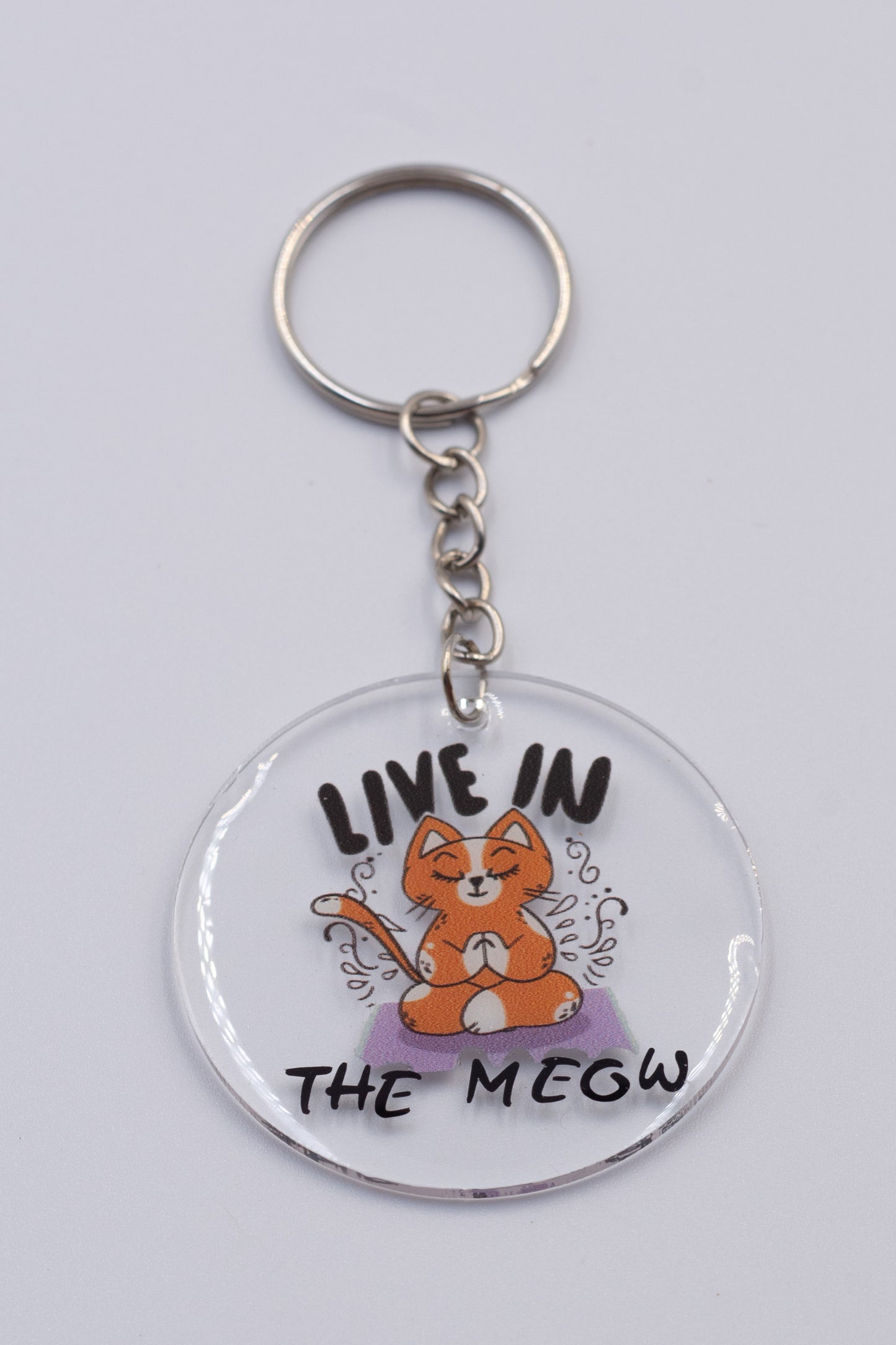 Live in the Meow Keyring