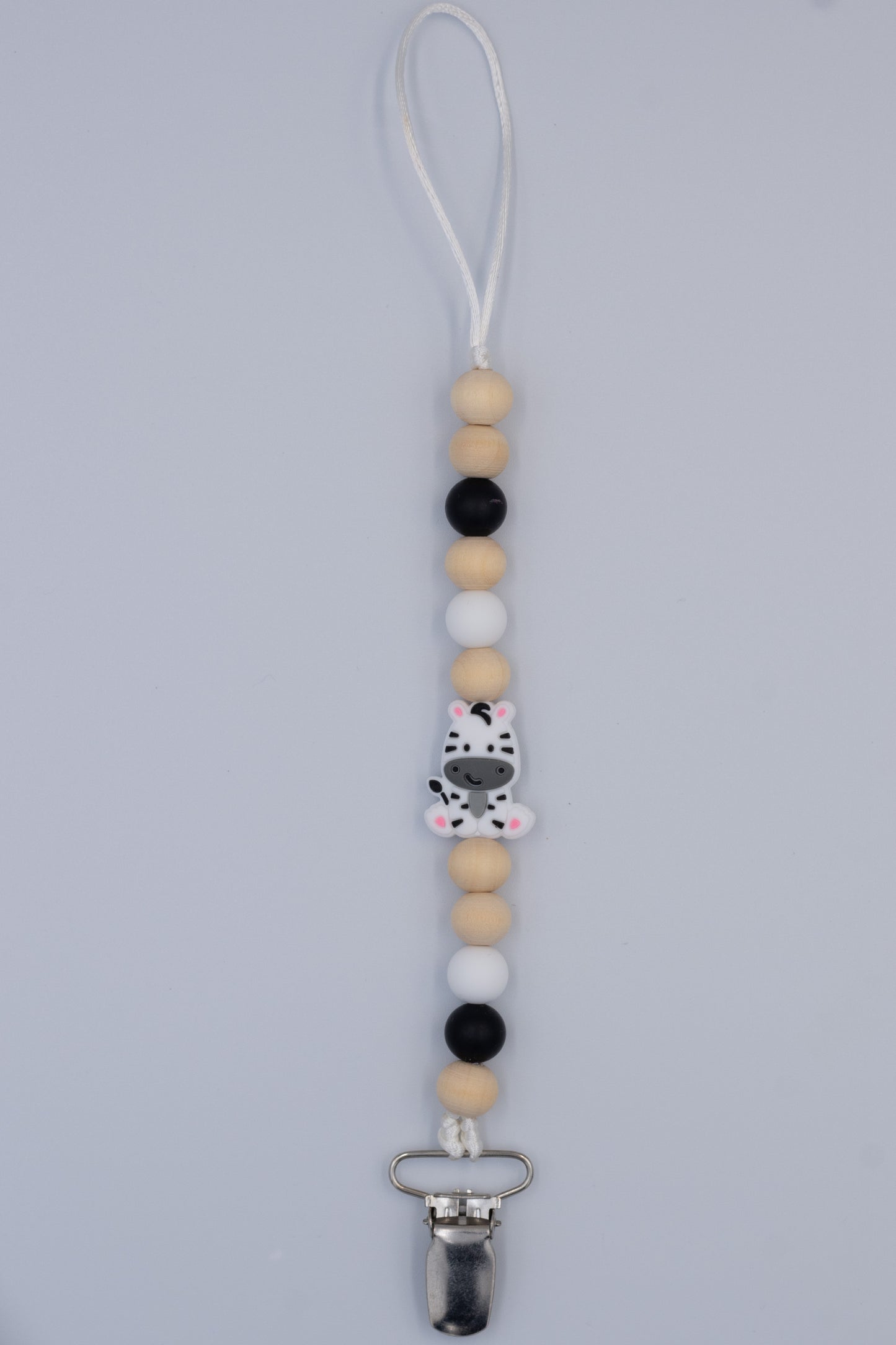 Zebra Teething Dummy Clip