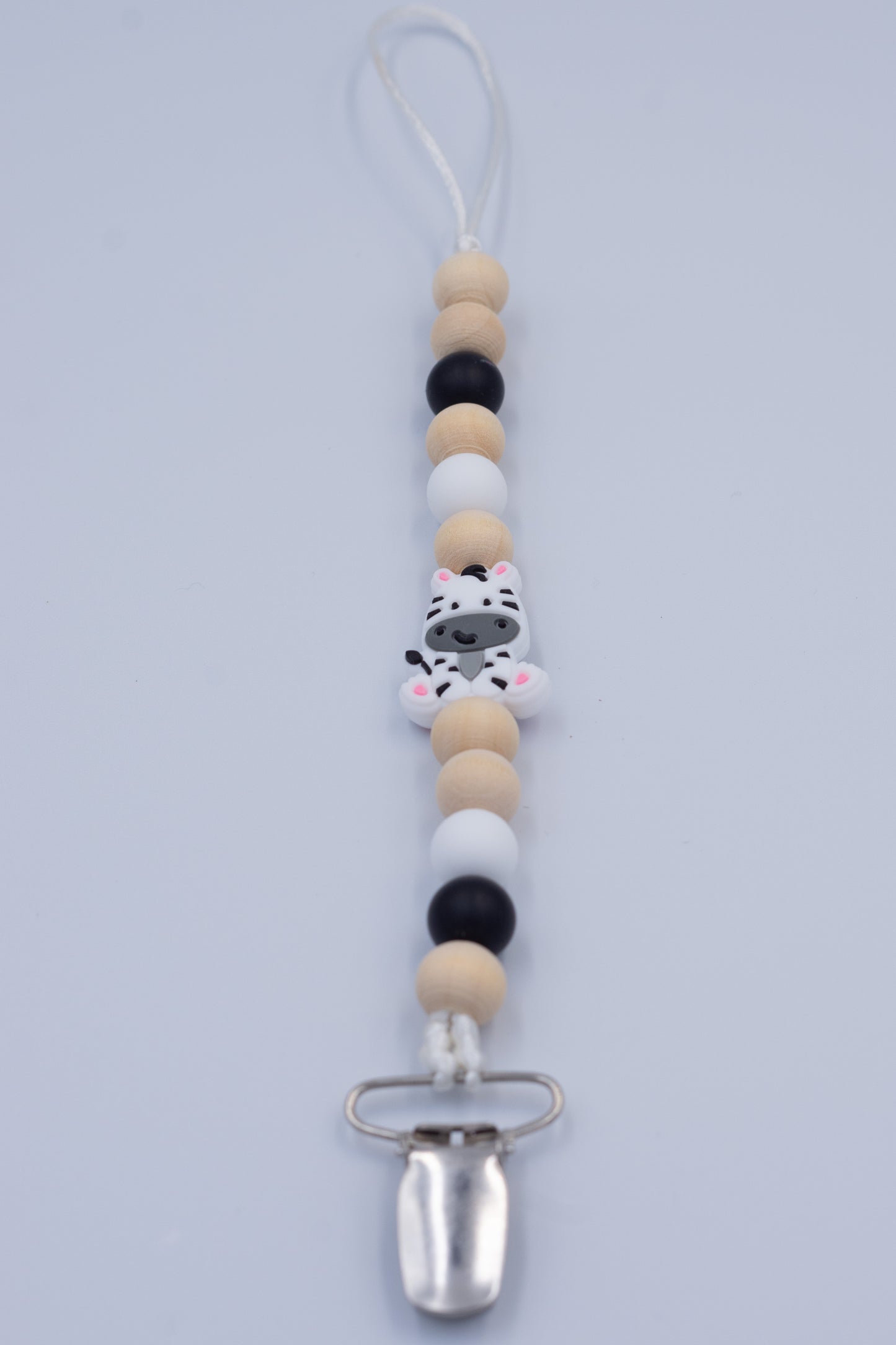 Zebra Teething Dummy Clip