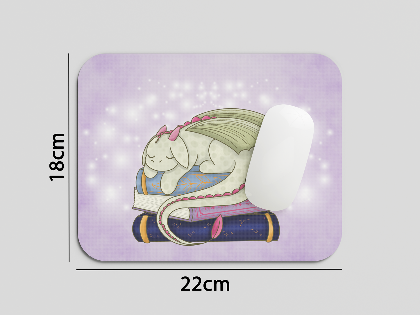 Bookish Dragon Mouse Pad