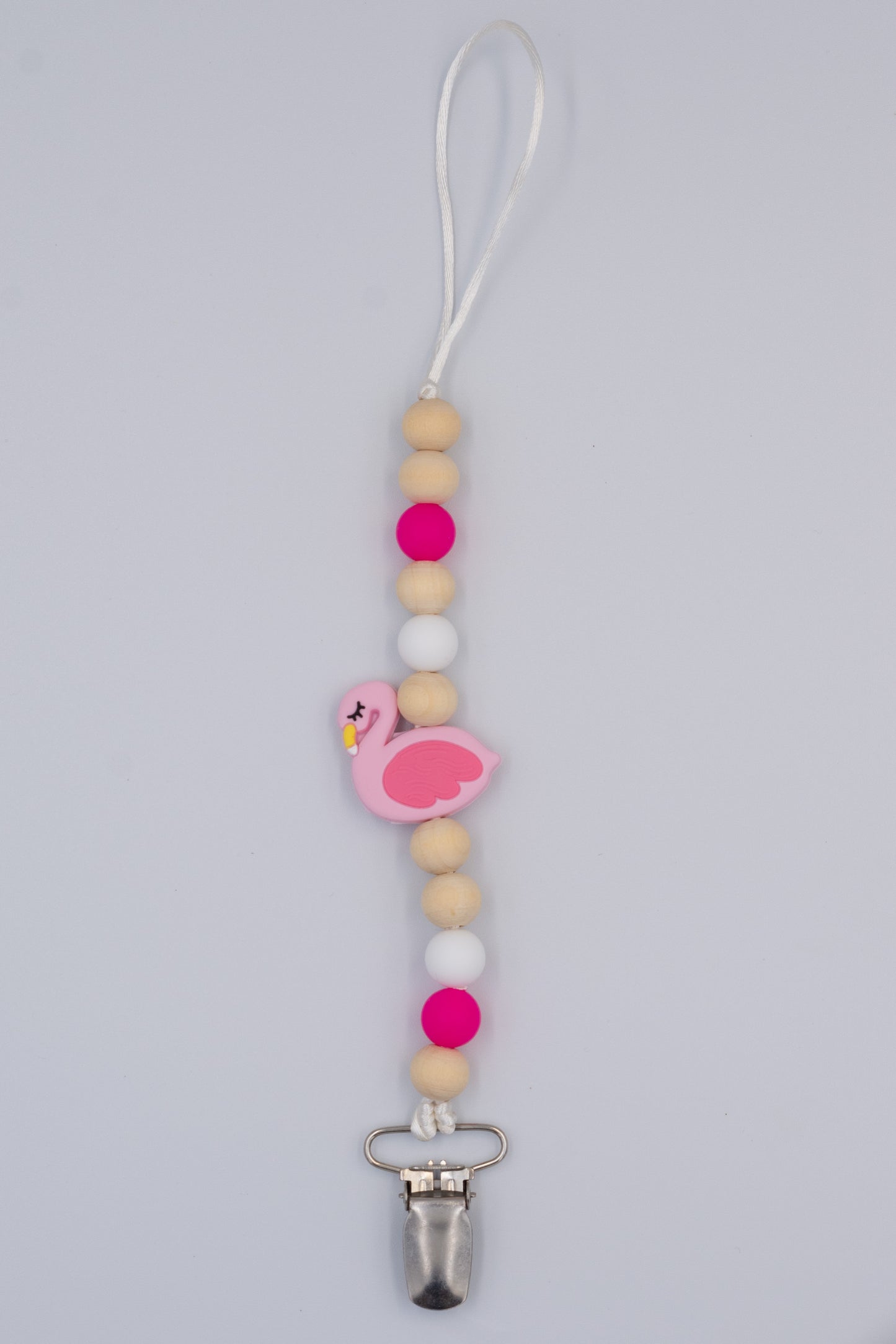Flamingo Teething Dummy Clip