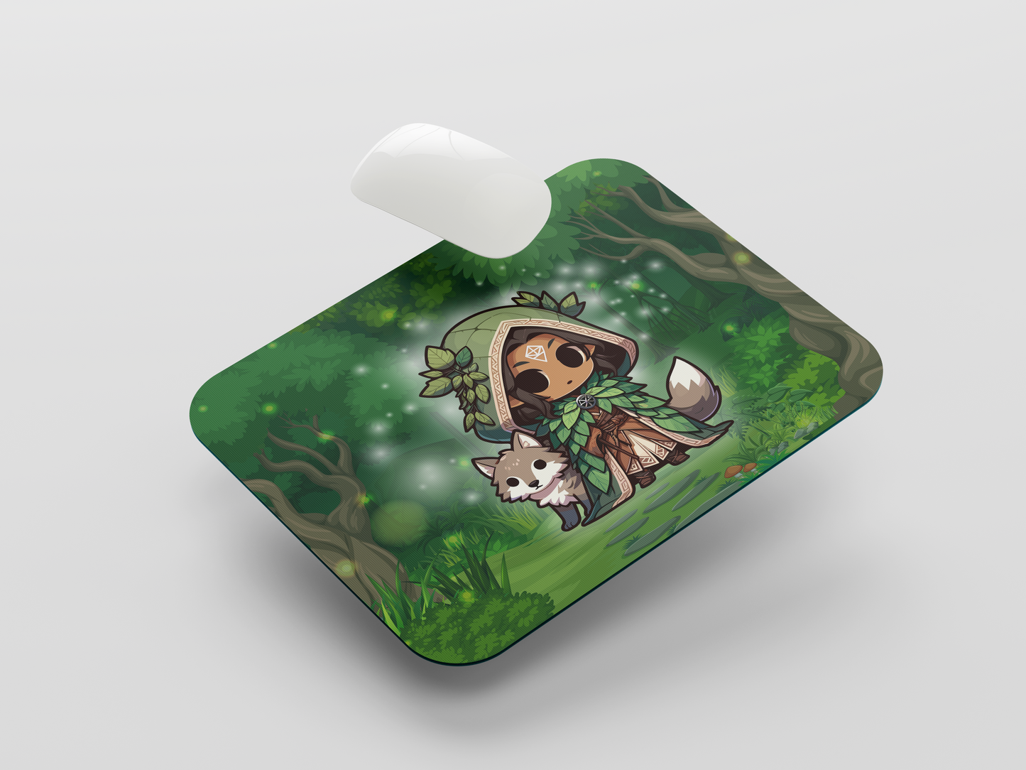 Druid with wolf Mouse Pad