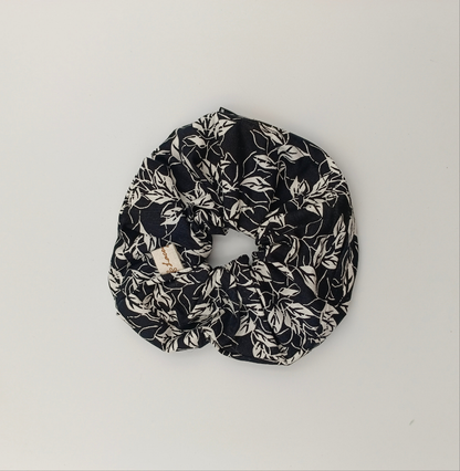 Black and white floral Secret Scrunchie