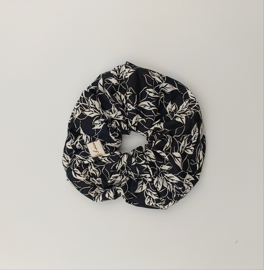 Black and white floral Secret Scrunchie