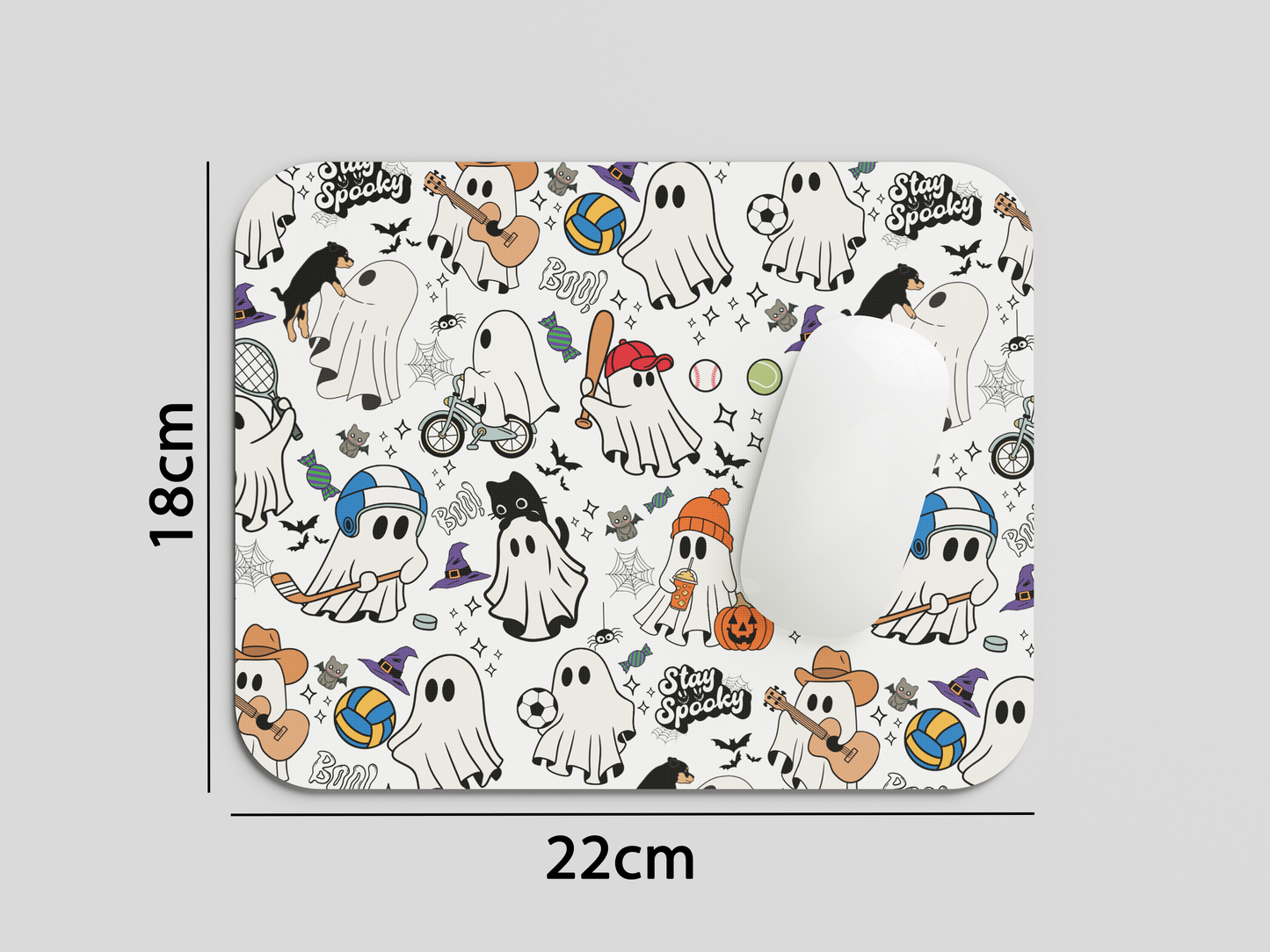 Sporty Ghost Mouse Pad